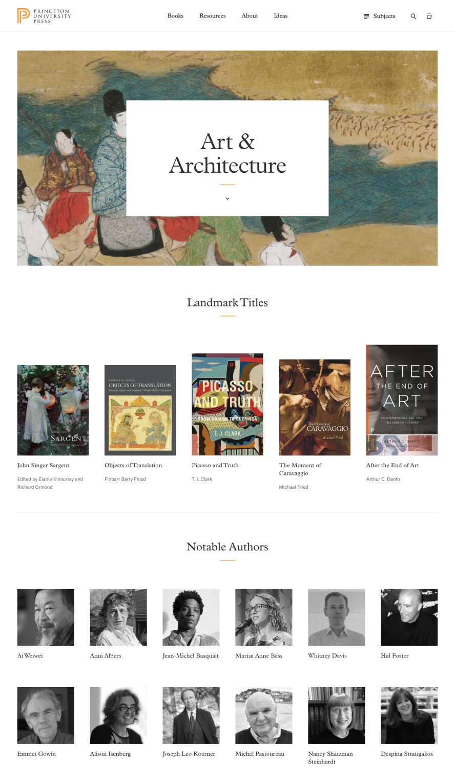 Princeton University Press, art expertise page  screenshot