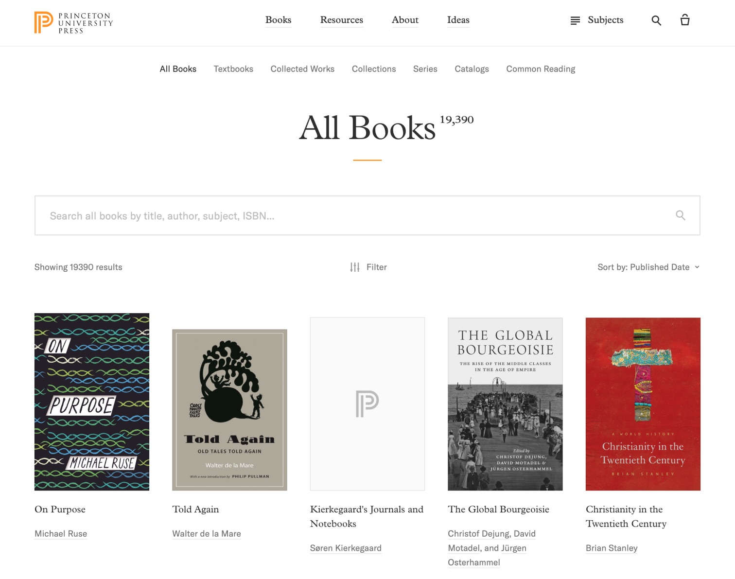 Princeton University Press, homepage screenshot